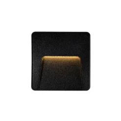 QAZQA Buiten wandlamp zwart vierkant incl. LED IP65 - Gem