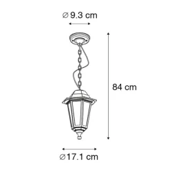 QAZQA Buitenhanglamp zwart - New Haven