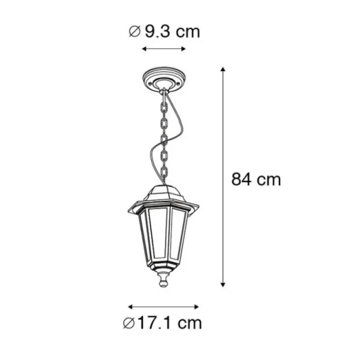 QAZQA Buitenhanglamp zwart - New Haven