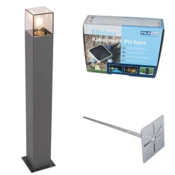 QAZQA Buitenlamp 70 cm antraciet met grondpin en kabelmof - Denmark