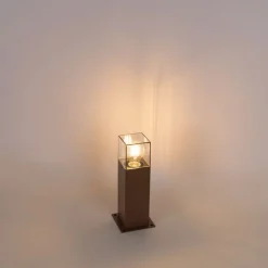 QAZQA Buitenlamp 30 cm roestbruin met grondpin en kabelmof - Denmark