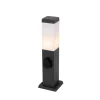 QAZQA Buitenlamp donkergrijs 45 cm met stopcontact IP44 - Malios