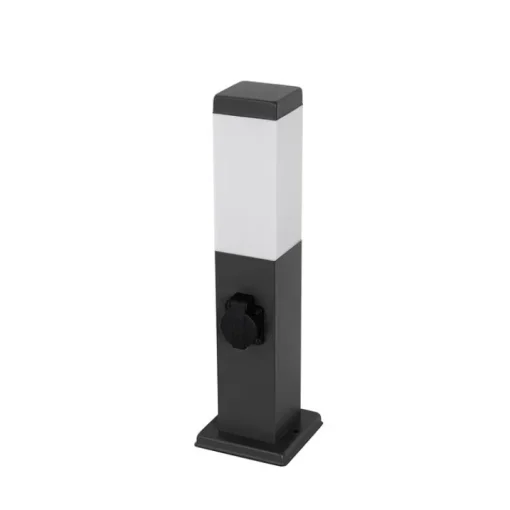 QAZQA Buitenlamp donkergrijs 45 cm met stopcontact IP44 - Malios