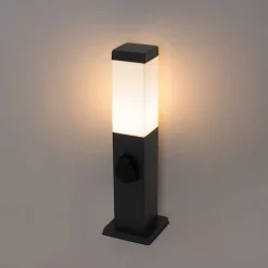 QAZQA Buitenlamp donkergrijs 45 cm met stopcontact IP44 - Malios