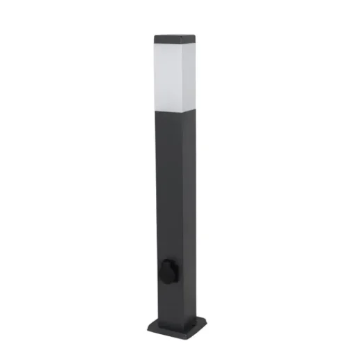 QAZQA Buitenlamp donkergrijs 80 cm met stopcontact IP44 - Malios
