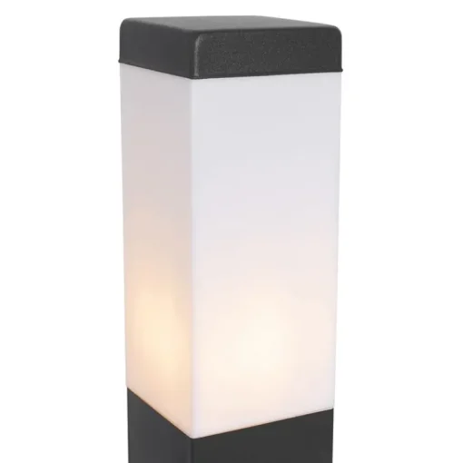 QAZQA Buitenlamp donkergrijs 80 cm met stopcontact IP44 - Malios