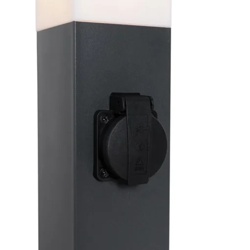 QAZQA Buitenlamp donkergrijs 80 cm met stopcontact IP44 - Malios