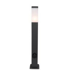 QAZQA Buitenlamp donkergrijs 80 cm met stopcontact IP44 - Malios