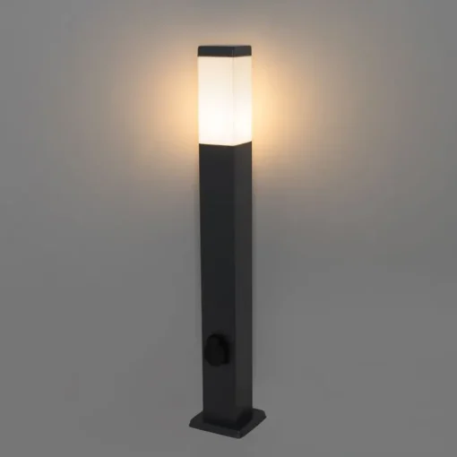 QAZQA Buitenlamp donkergrijs 80 cm met stopcontact IP44 - Malios