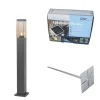 QAZQA Buitenlamp donkergrijs met smoke glas met grondpin en kabelmof 80cm IP44 - Malios