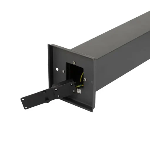 QAZQA Buitenlamp donkergrijs met smoke glas met grondpin en kabelmof 80cm IP44 - Malios