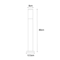 QAZQA Buitenlamp donkergrijs met smoke glas met grondpin en kabelmof 80cm IP44 - Malios