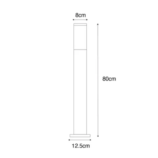 QAZQA Buitenlamp donkergrijs met smoke glas met grondpin en kabelmof 80cm IP44 - Malios