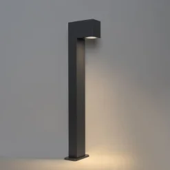QAZQA Buitenlamp donkergrijs met grondpin en kabelmof 65cm IP44 - Baleno