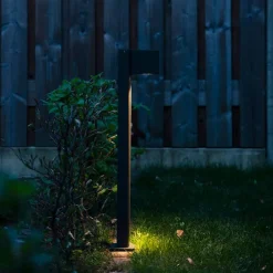 QAZQA Buitenlamp donkergrijs met grondpin en kabelmof 65cm IP44 - Baleno
