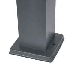 QAZQA Buitenlamp donkergrijs met opaal glas 45cm IP44 met stopcontact en bewegingssensor - Malios
