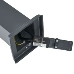 QAZQA Buitenlamp donkergrijs met smoke glas 80cm IP44 met stopcontact en bewegingssensor - Malios