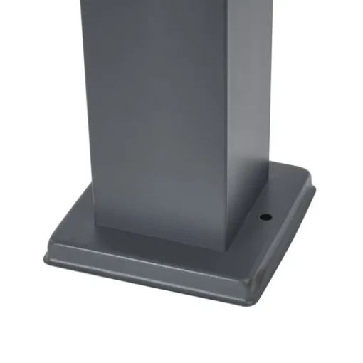 QAZQA Buitenlamp donkergrijs met smoke glas 80cm IP44 met stopcontact en bewegingssensor - Malios