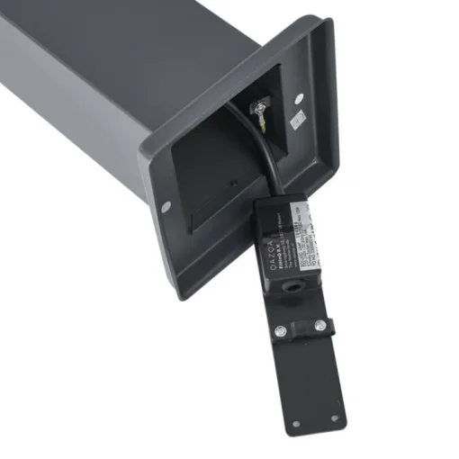 QAZQA Buitenlamp donkergrijs met smoke glas 45cm IP44 met stopcontact en bewegingssensor - Malios