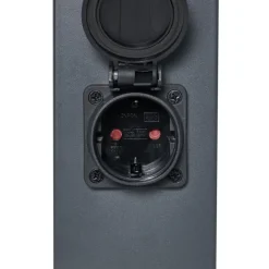 QAZQA Buitenlamp donkergrijs met smoke glas 45cm IP44 met stopcontact en bewegingssensor - Malios