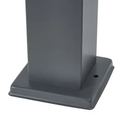QAZQA Buitenlamp donkergrijs met smoke glas 45cm IP44 met stopcontact en bewegingssensor - Malios
