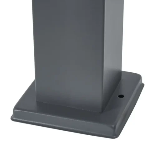 QAZQA Buitenlamp donkergrijs met smoke glas 45cm IP44 met stopcontact en bewegingssensor - Malios