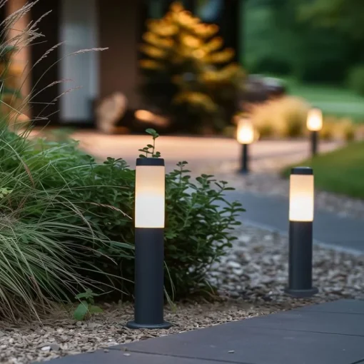 QAZQA Buitenlamp paal antraciet met opaal 45 cm IP44 - Rox
