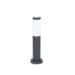 QAZQA Buitenlamp paal antraciet met opaal 45 cm IP44 - Rox