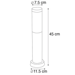 QAZQA Buitenlamp paal antraciet met opaal 45 cm IP44 - Rox