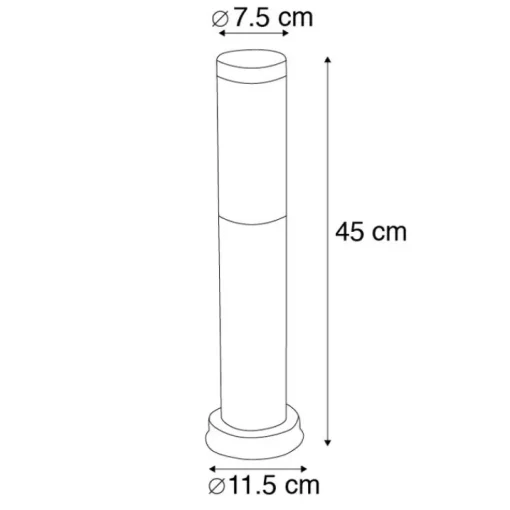 QAZQA Buitenlamp paal antraciet met opaal 45 cm IP44 - Rox
