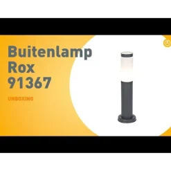 QAZQA Buitenlamp paal antraciet met opaal 45 cm IP44 - Rox