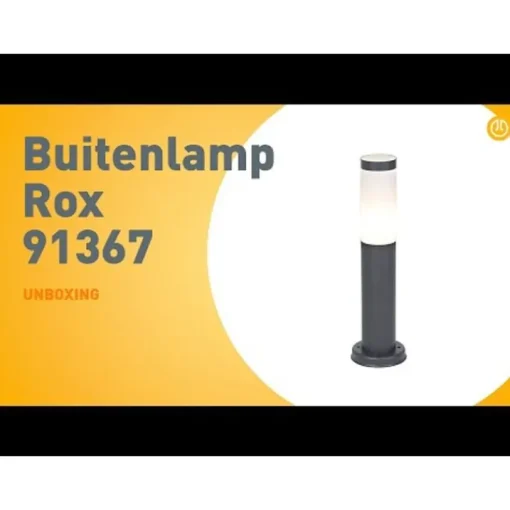 QAZQA Buitenlamp paal antraciet met opaal 45 cm IP44 - Rox