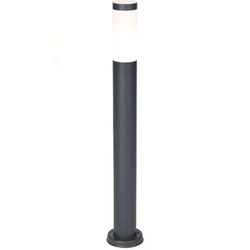 QAZQA Buitenlamp paal antraciet met opaal 80 cm IP44 - Rox