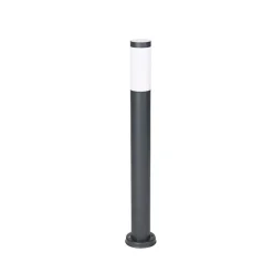 QAZQA Buitenlamp paal antraciet met opaal 80 cm IP44 - Rox