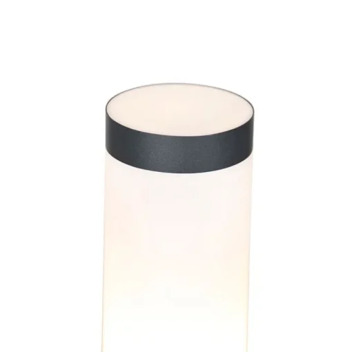 QAZQA Buitenlamp paal antraciet met opaal 80 cm IP44 - Rox