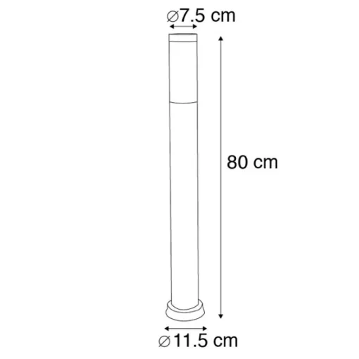 QAZQA Buitenlamp paal antraciet met opaal 80 cm IP44 - Rox