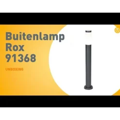 QAZQA Buitenlamp paal antraciet met opaal 80 cm IP44 - Rox