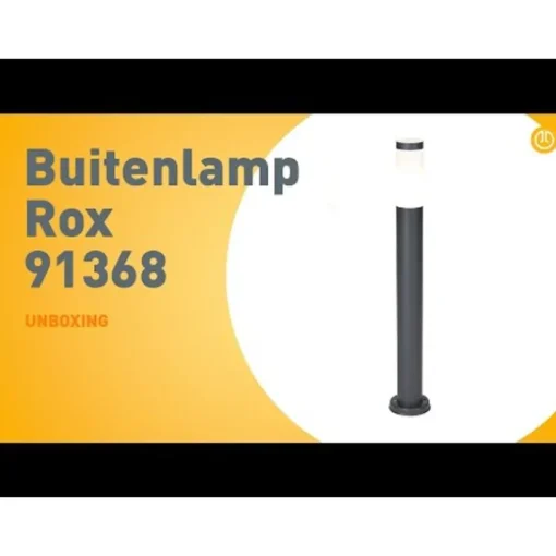 QAZQA Buitenlamp paal antraciet met opaal 80 cm IP44 - Rox