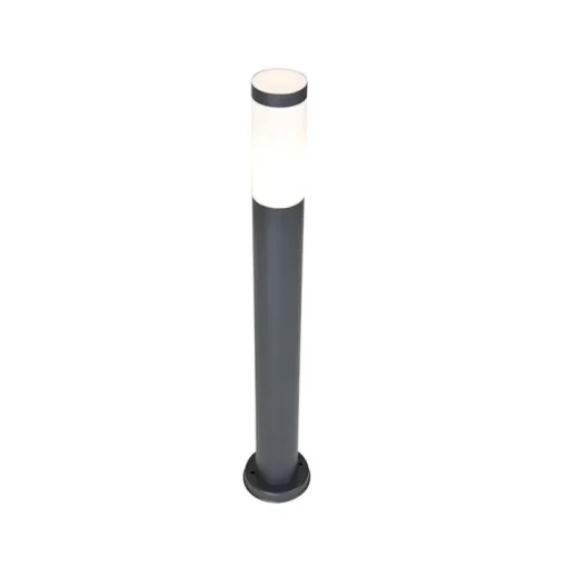 QAZQA Buitenlamp paal antraciet met opaal 80 cm IP44 - Rox