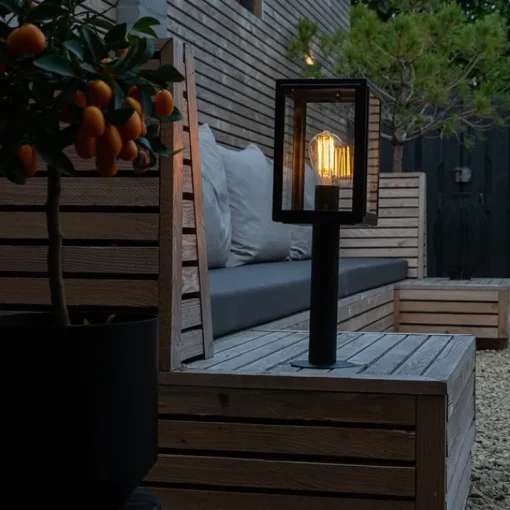 QAZQA Buitenlamp paal grijs 50 cm IP44 - Sutton