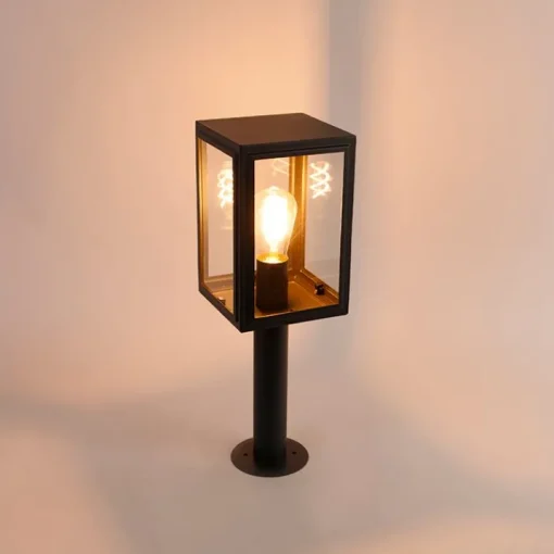 QAZQA Buitenlamp paal grijs 50 cm IP44 - Sutton