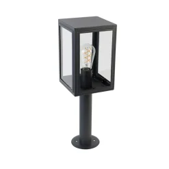 QAZQA Buitenlamp paal grijs 50 cm IP44 - Sutton