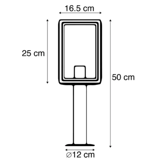 QAZQA Buitenlamp paal grijs 50 cm IP44 - Sutton