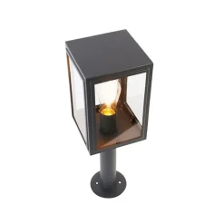 QAZQA Buitenlamp paal grijs 50 cm IP44 - Sutton