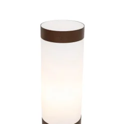 QAZQA Buitenlamp paal roestbruin met opaal 45 cm IP44 - Rox