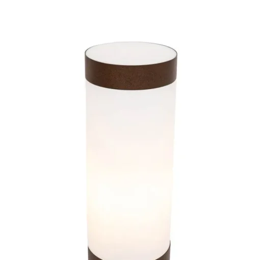 QAZQA Buitenlamp paal roestbruin met opaal 45 cm IP44 - Rox