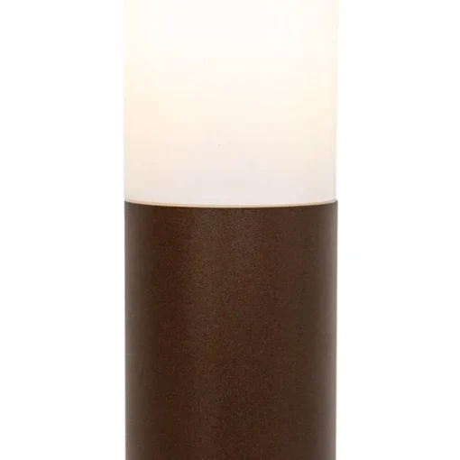 QAZQA Buitenlamp paal roestbruin met opaal 45 cm IP44 - Rox