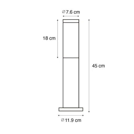 QAZQA Buitenlamp paal roestbruin met opaal 45 cm IP44 - Rox