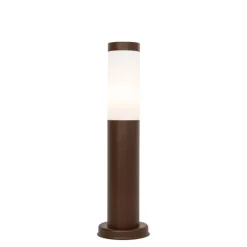 QAZQA Buitenlamp paal roestbruin met opaal 45 cm IP44 - Rox