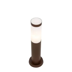 QAZQA Buitenlamp paal roestbruin met opaal 45 cm IP44 - Rox